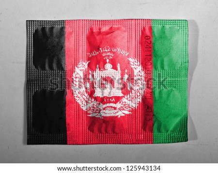 Afghanistan flag painted on pills
