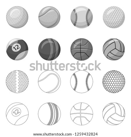 Vector design of sport and ball symbol. Collection of sport and athletic stock symbol for web.