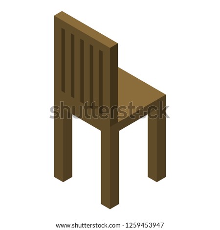 Wood chair icon. Isometric of wood chair vector icon for web design isolated on white background