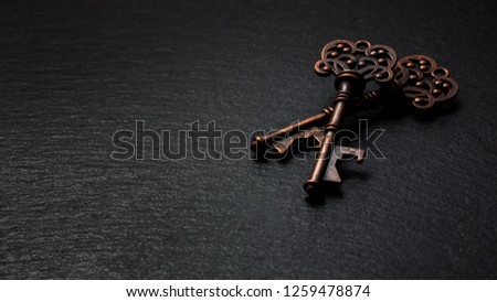 Keys with black background. dark, key