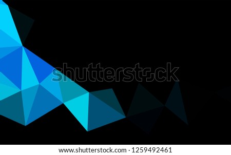 Light BLUE vector hexagon mosaic texture. Geometric illustration in Origami style with gradient.  Triangular pattern for your business design.