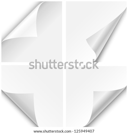 Paper Corner Folds - Set of four paper corner folds isolated on white background. Royalty-Free Stock Photo #125949407