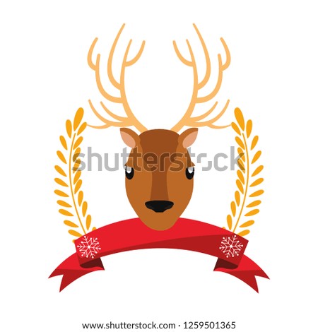 christmas reindeer leaves ribbon decoration