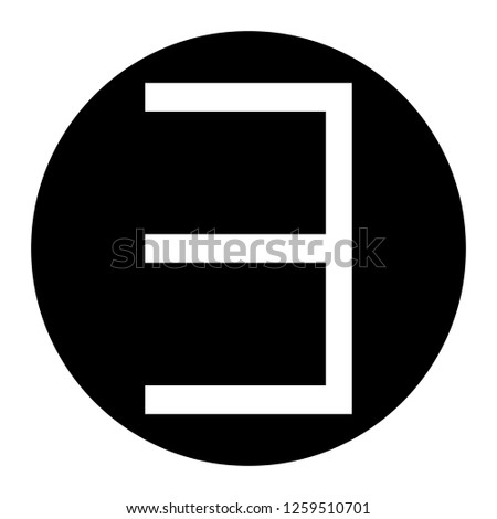 Number three, numeral icon on black circle. White background