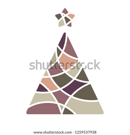 christmas tree with star in different colors