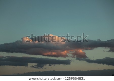 amazing clouds in sunset with antalya 