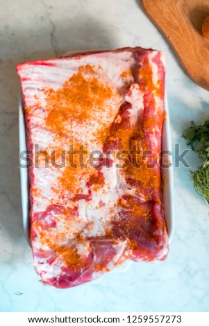 texture of pork ribs in spices