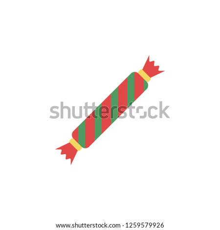 Christmas candy 2 colored line icon. Simple hand drawn color element illustration. Christmas candy outline symbol design from Christmas set