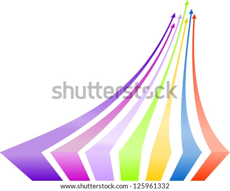 Multicolored arrows background. Raster version, vector file available in portfolio.