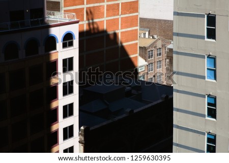 Different kind of Commercial  and residential buildings lighted by the sun in down town,  Sydney's  central business district, Australia, Oceania.