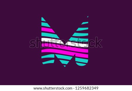 design of alphabet letter m with lines stripe as a logo for a company or business