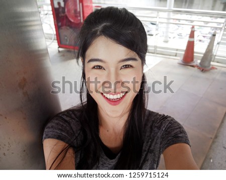 Women sport taking camera selfie face portrait close up.