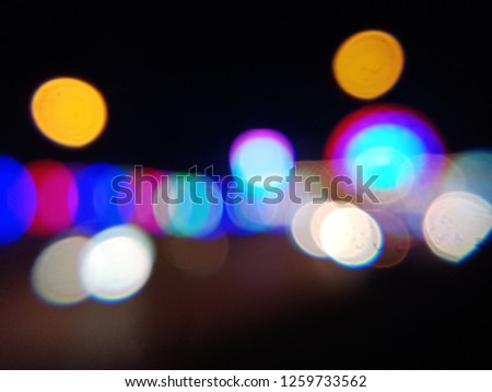city lights blurred bokeh background - Image