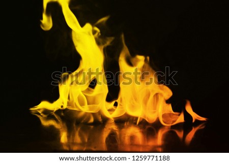 Abstract colorful  fire on black background, smoke design - photo image