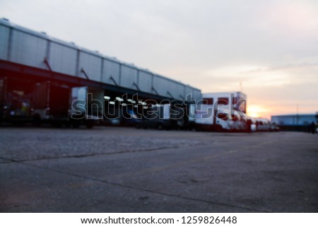 Distribution centers have small trucks delivered to save time. And fast motion / blur pictures