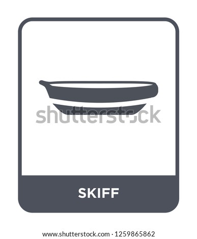 skiff icon vector on white background, skiff trendy filled icons from Nautical collection, skiff simple element illustration