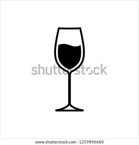 Wine Glass Icon, Wineglass Icon, Glassware Icon Vector Art Illustration