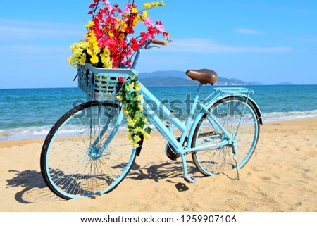 Beautiful bike on the beach

