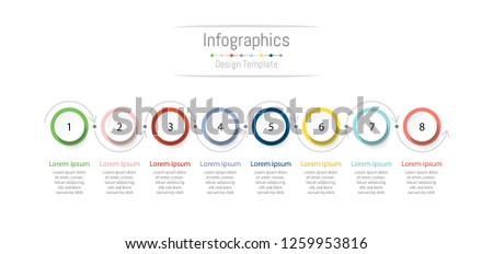 Infographic design elements for your business data with 8 options, parts, steps, timelines or processes. Vector Illustration.