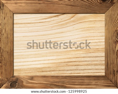 Natural wood frame with wooden plank inside