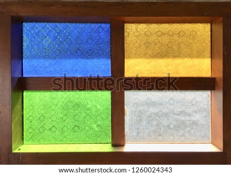 Thai Style Color Glass Window as Background