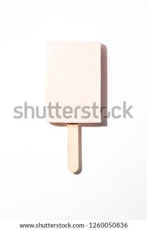 Handmade ice cream bar pastel on white background.