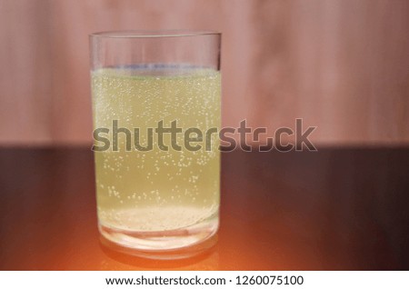 effervescent Tablet dissolved in water, the concept of health