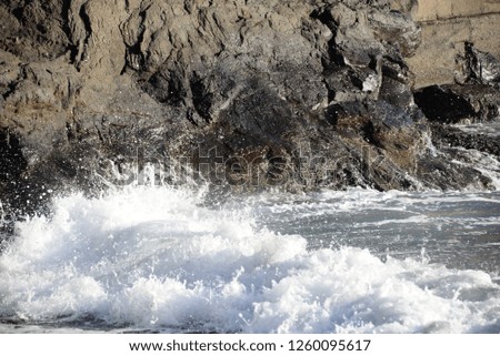 Surf, waves, gout, at the Atlantic Ocean at the island of Tenerife, Spain