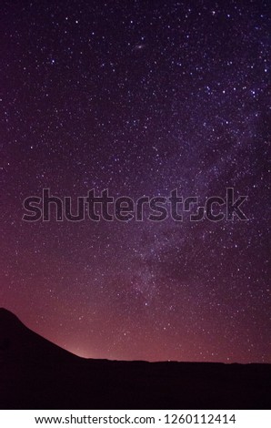 Stargazing during the night at West Sahara  Desert.