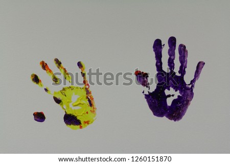 colorful hand print on the wall