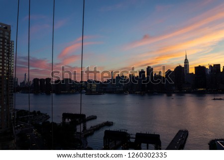 View at the NY city at sunset