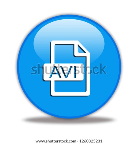 Avi file button isolated. 3d illustration