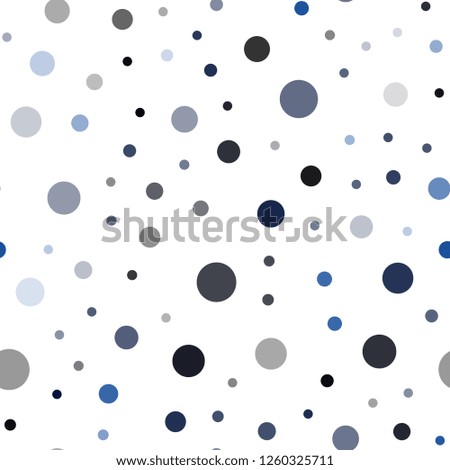 Dark BLUE vector seamless texture with disks. Blurred decorative design in abstract style with bubbles. Design for textile, fabric, wallpapers.