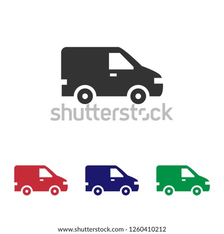 Delivery van icon.Cargo truck vector sign.Distribution of goods illustration for graphic design, web and mobile platforms.