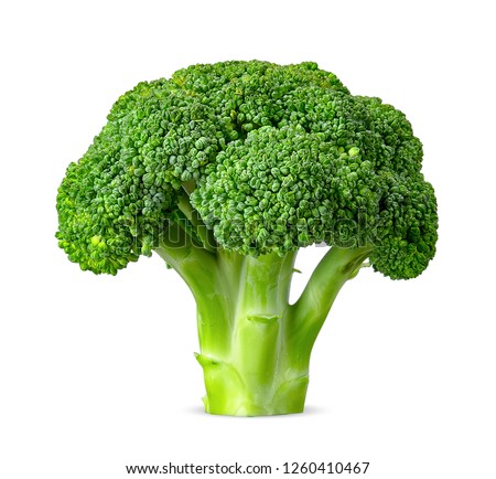 Broccoli isolated on white background with clipping path Royalty-Free Stock Photo #1260410467