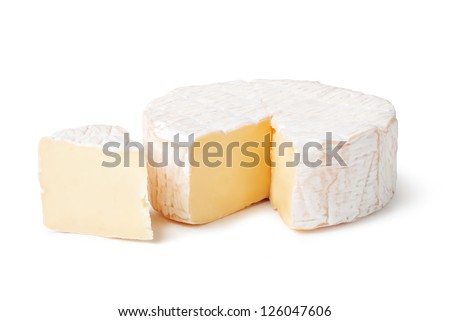 cheese brie on a white background Royalty-Free Stock Photo #126047606
