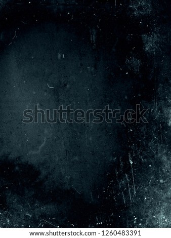 Scratched grunge background, old film effect, blue distressed texture