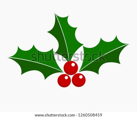 Holly berry Christmas icon. Element for design.