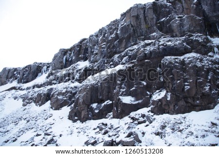 Snow covered Icelandic textures Royalty-Free Stock Photo #1260513208