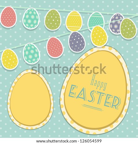 Easter Vintage Background with Easter Egg Bunting