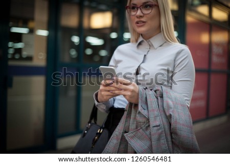 Beautiful woman using phone.