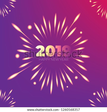 2019 celebration fireworks beautiful background	