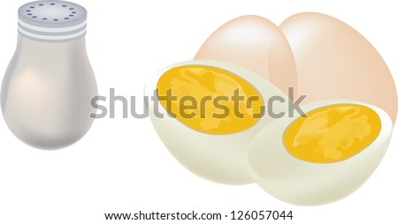 boiled eggs with salt Royalty-Free Stock Photo #126057044