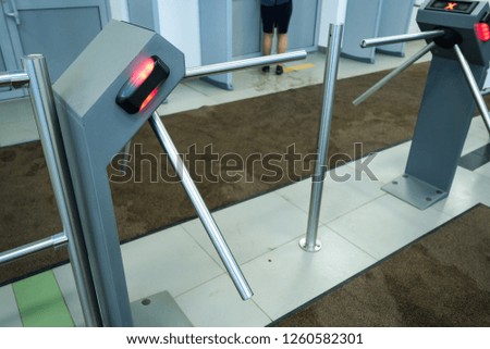 turnstile at the entrance to the office