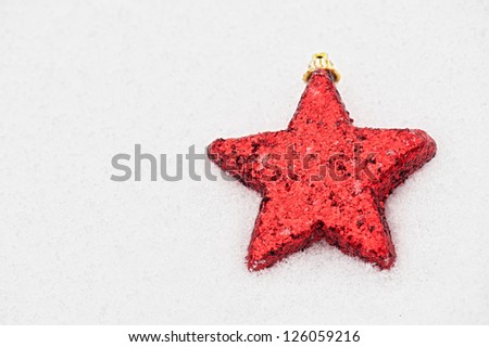 star on snow background
