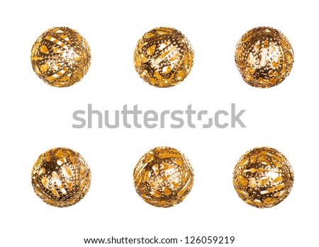 set of oriental decorative golden balls