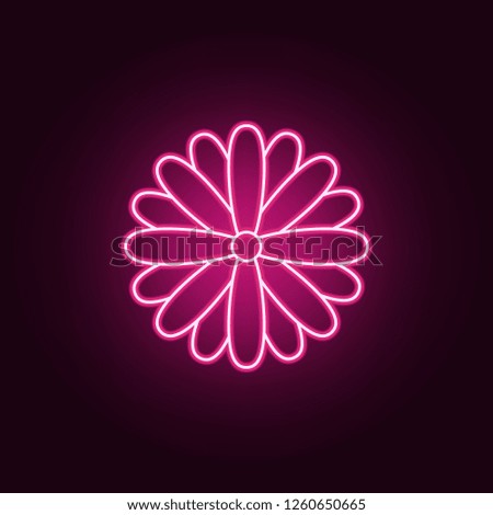 daisy icon. Elements of leaves and flowers in neon style icons. Simple icon for websites, web design, mobile app, info graphics