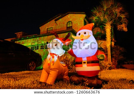 Christmas decoration in front of a house