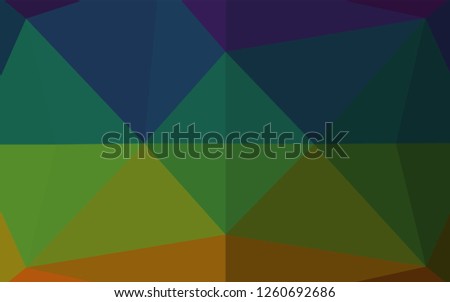 Dark Multicolor, Rainbow vector polygon abstract background. Shining illustration, which consist of triangles. The elegant pattern can be used as part of a brand book.