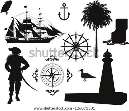 Set of Nautical Pirate pictures